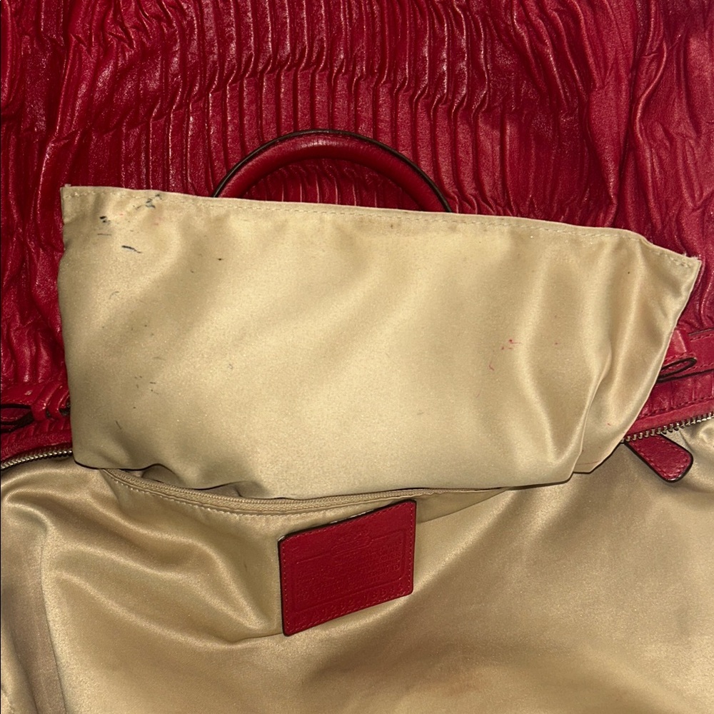 Coach Cherry Red Leather Shoulder Bag - Picture 7 of 15